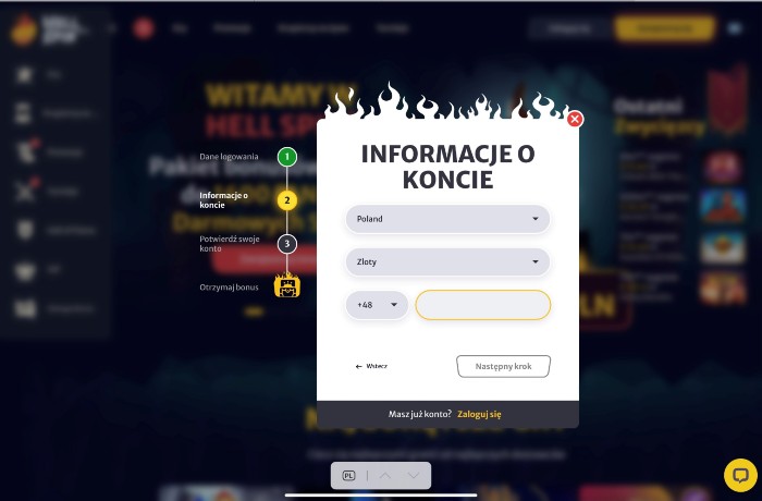 Jak otworzyć konto w kasynie online HellSpin